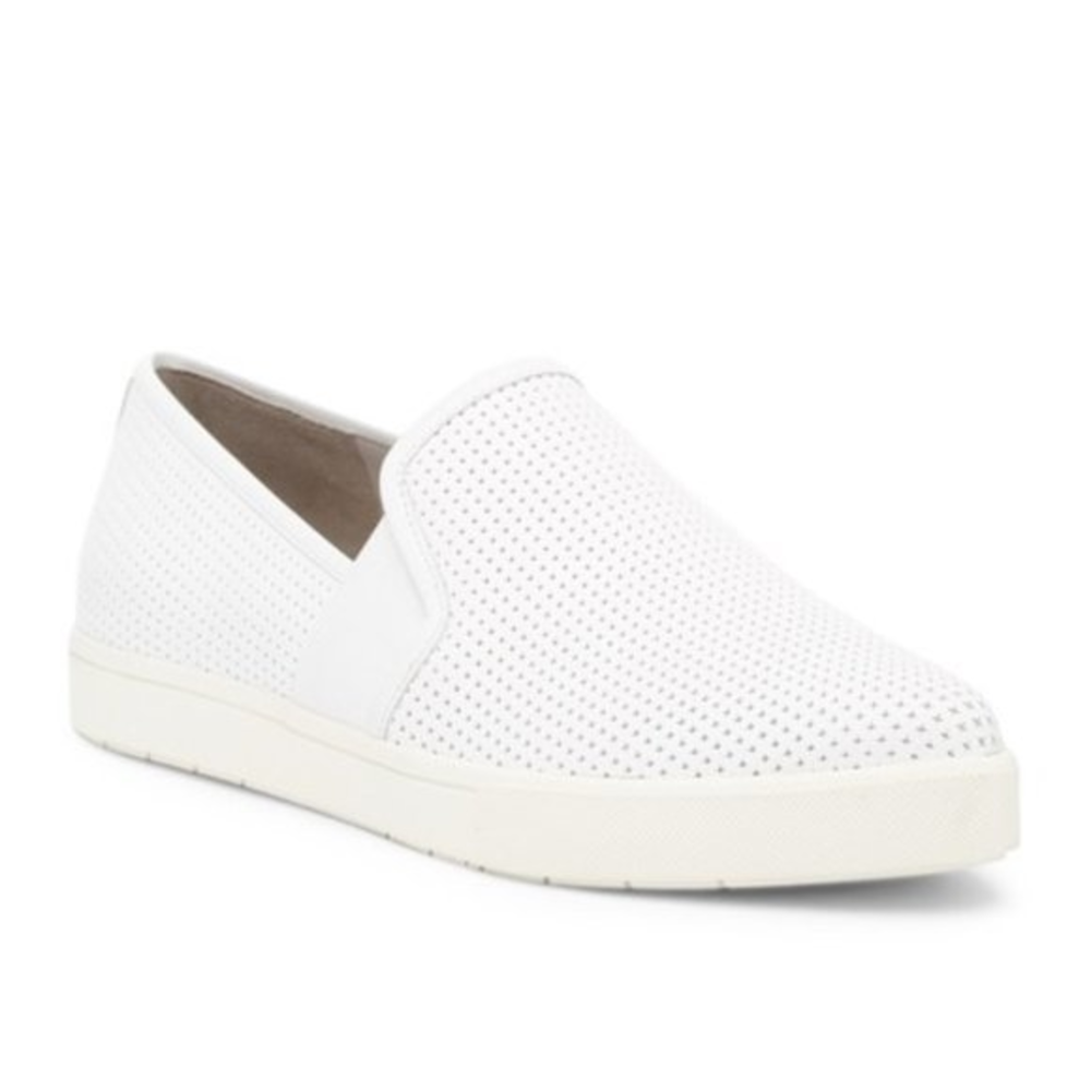 Vince Pierce Perforated Slip-On Sneaker White Leather Loafers Casual Shoes 9.5‎